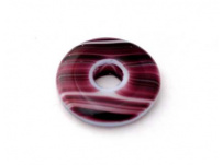 skleněný donut fialový, žíhaný
